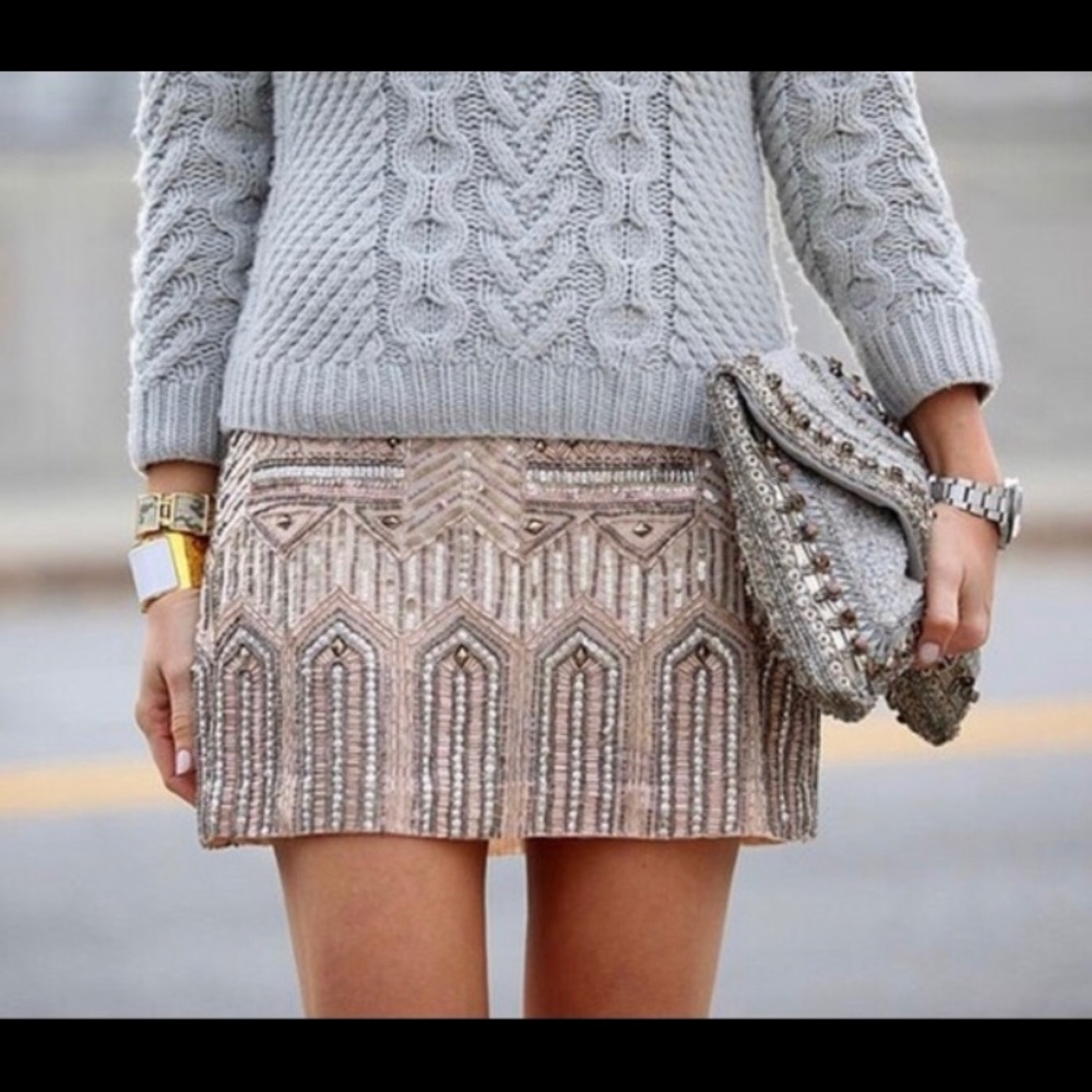 Club Monaco embellished skirt